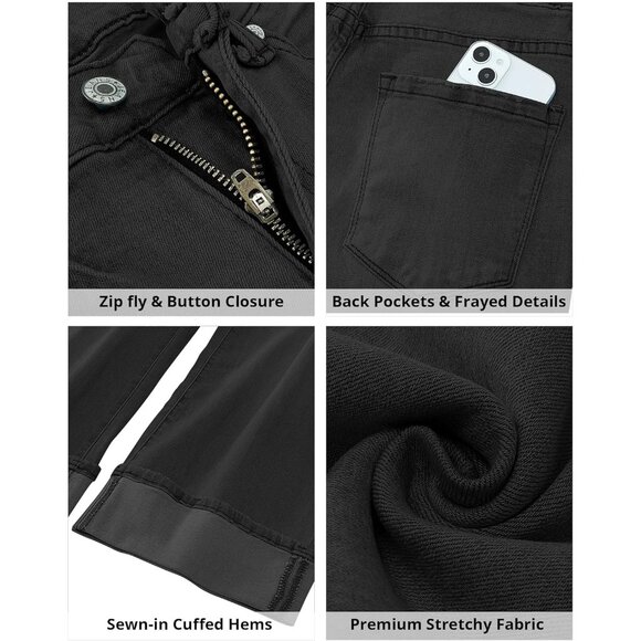 Wide Leg Jeans Women High Waisted Denim Crop Pants Casual Baggy Comfort - Picture 7 of 7